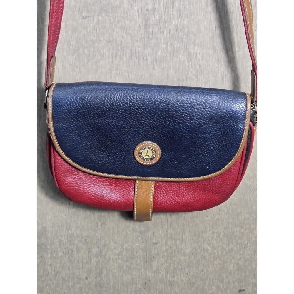 La Tour Eiffel‎ Paris 1887 Tri Color Leather Crossbody Purse Red Blue Tan